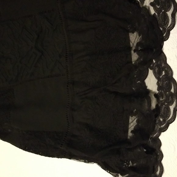 Soft Surroundings Black Lace Sleeveless Slip-on Lacey Embroidered Midi Dress - Picture 8 of 10